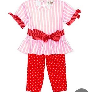 Rare Editions 2-piece set with short sleeve top and leggings NWT Size 2T